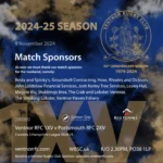 Ventnor Rugby Club Match Sponsors Saturday 9 November 2024