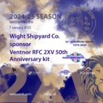 Wight Shipyard co sponsor 50th Anniversary kit for Ventnor RFC 2XV
